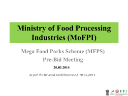 Ministry of Food Processing Industries (MoFPI)