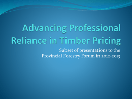 Professional Reliance in Timber Pricing