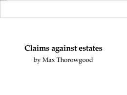 Claims against estates