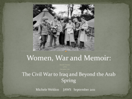 Women, War and Memoir: Civil War to Iraq