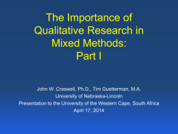 Shortcourse on Qualitative Research