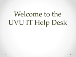 Faculty Computing at UVSC