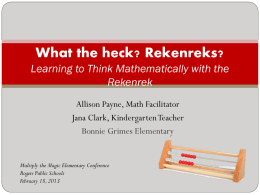 Learning to Think Mathematically with the Rekenrek