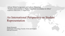 An International Perspective on Student Representation