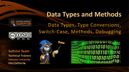 Data Types and Methods