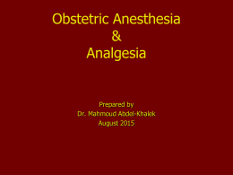 1 Obstetric Anesthesia