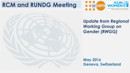 Update from the Regional Working Group on Gender