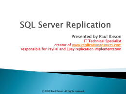 Html Overview - SQL Server Replication