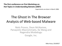 The Ghost In The Browser Analysis of Web-based Malware