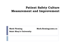 Organization and Culture - Canadian Patient Safety Institute