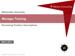 Manager Training - Willamette University