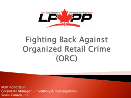 Fighting back against organized retail crime - Matt