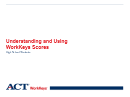 Using WorkKeys Scores