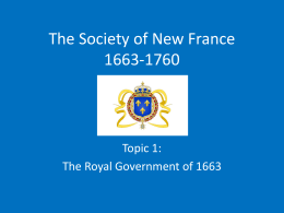 The Society of New France 1663-1760