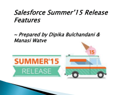Salesforce Summer`15 Release Features