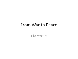 From War to Peace - US-History-LHS