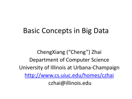 Basic Concepts in Big Data - University of Illinois Urbana