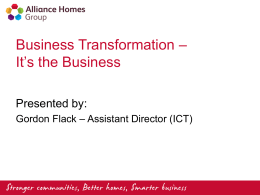 Business Transformation * It*s the Business