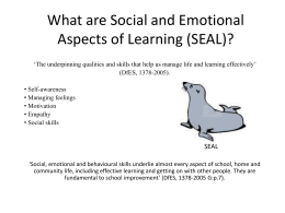 What are Social and Emotional Aspects of Learning (SEAL)