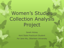 Women*s Studies Collection Analysis Project