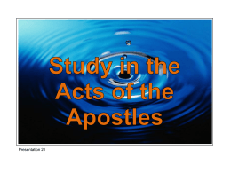 21 Acts 09v32-43 The Use Of Miracle
