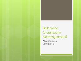 Behavior Classroom Management - Alexandra Kesselring e