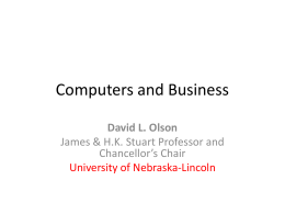 Computers and Business - University of Nebraska–Lincoln