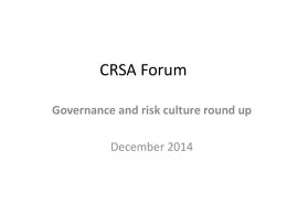 CRSA Forum Gov and risk culture round up