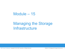 Module 15: Managing the Storage Infrastructure