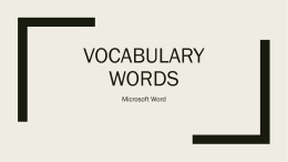 Vocabulary words - Galena Park ISD Moodle