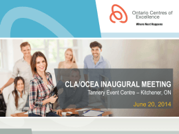 CLA/OCEA Inaugural Meeting Introduction