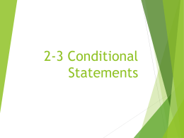 2-3 Conditional Statements