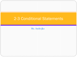 2-3 Conditional Statements