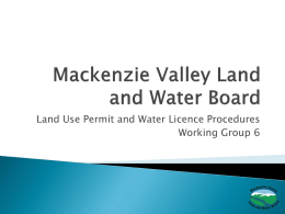 Public Hearing Process - Mackenzie Valley Land and Water Board