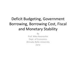 Deficit Budgeting, Government Borrowing, Borrowing Cost