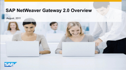 SAP NetWeaver Gateway overview