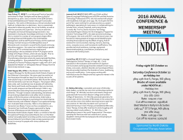 2016 Conference Brochure - North Dakota Occupational Therapy