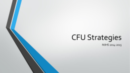 CFU Strategies
