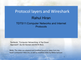 Wireshark and Protocol layers