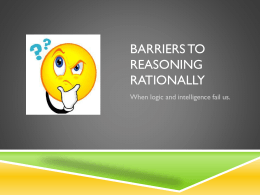 Barriers to reasoning rationally