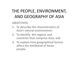 the people, environment, and geography of asia