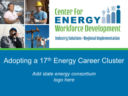 Why a 17th Career Cluster in Energy?