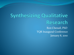 Synthesizing Qualitative Research - NSUWorks