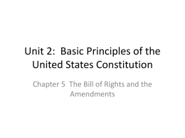 Unit 2: Basic Principles of the United States Constitution