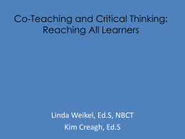 Critical Thinking in a co-taught classroom