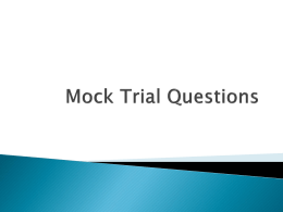 Mock Trial Questions