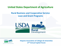 usda/ rural developmetn - Hispanic Association of Colleges and