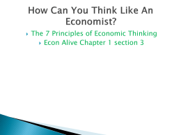 How Can You Think Like An Economist?