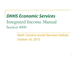 Integrated Income Manual Section 4000