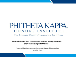 Honors in Action - Phi Theta Kappa Honor Society